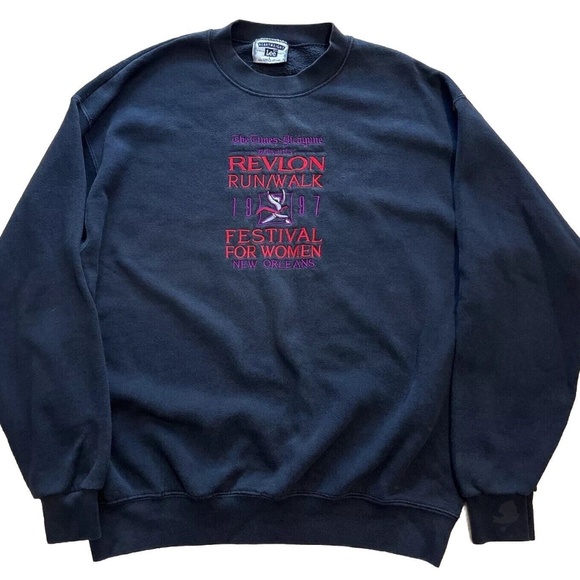 Revlon Lee Sweatshirt Vintage 90s Run Walk Women's Made in USA Large - Picture 1 of 6